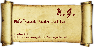 Mácsek Gabriella névjegykártya